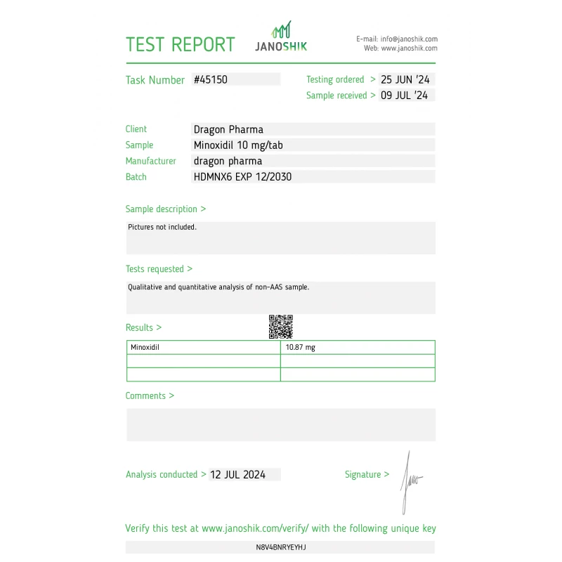 Minoxidil by Dragon Pharma, Europe