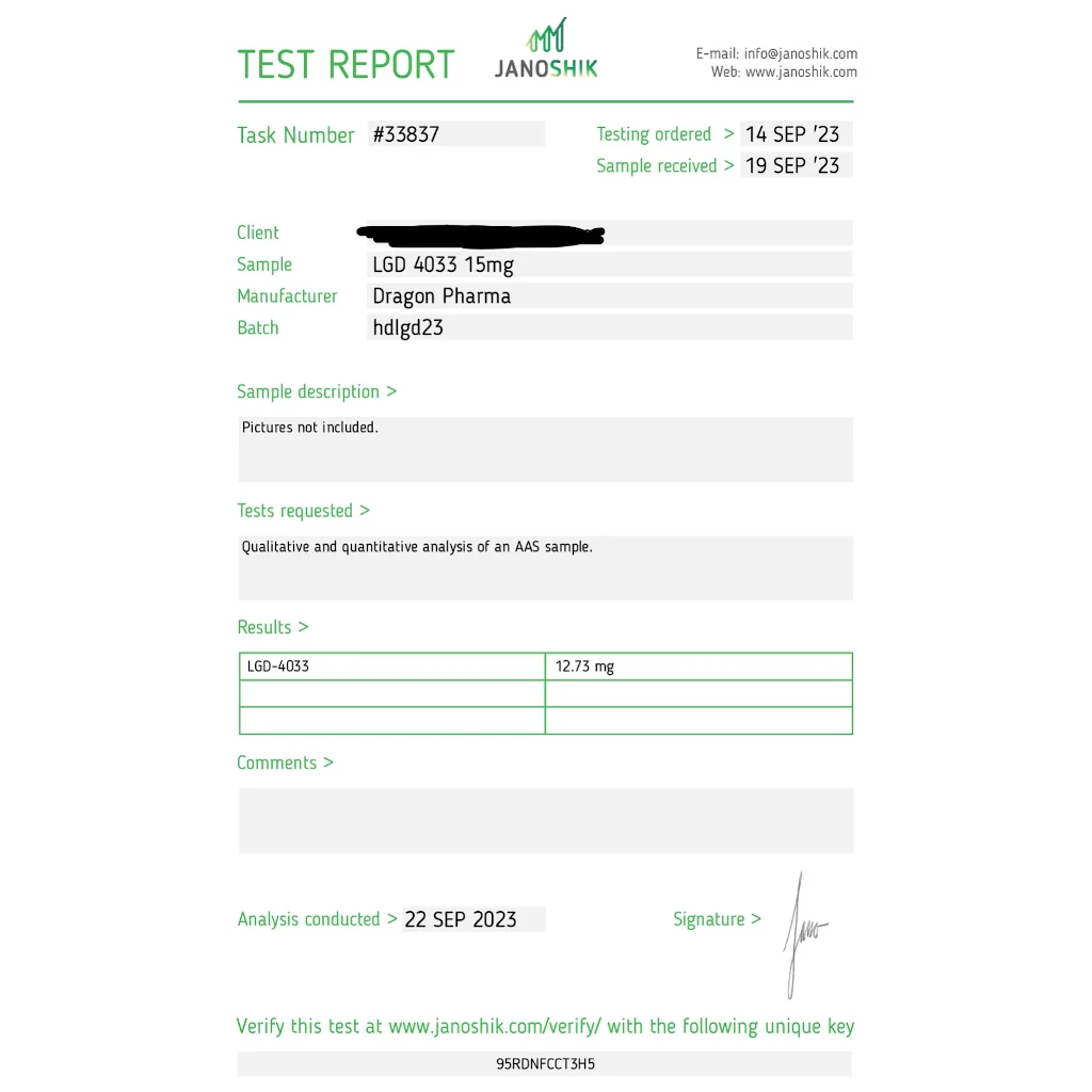 LGD 4033 by Dragon Pharma, Europe