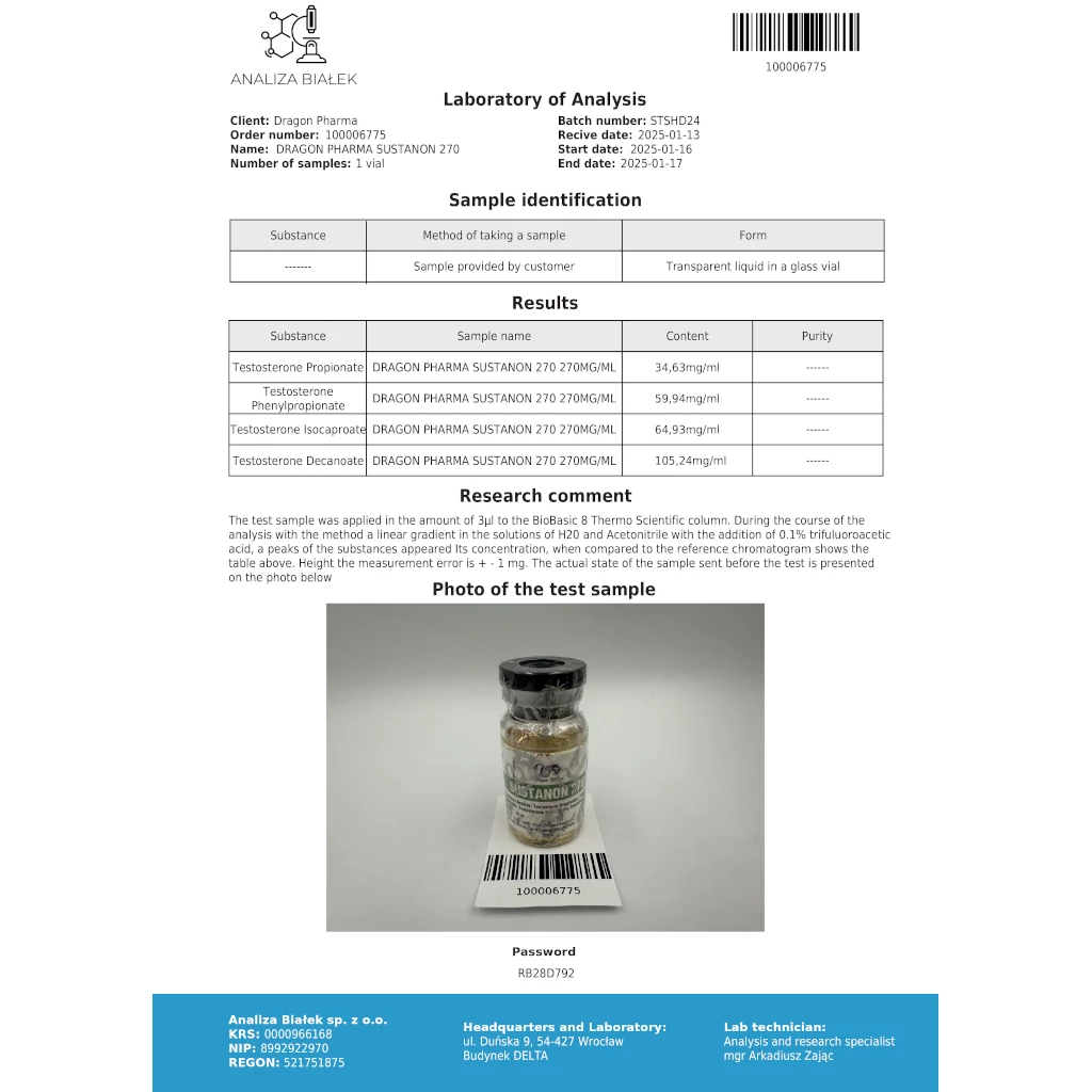 Sustanon 270 by Dragon Pharma, Europe