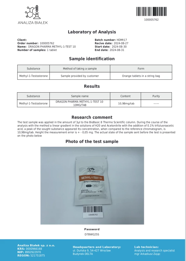 methyl-1-test lab quality results