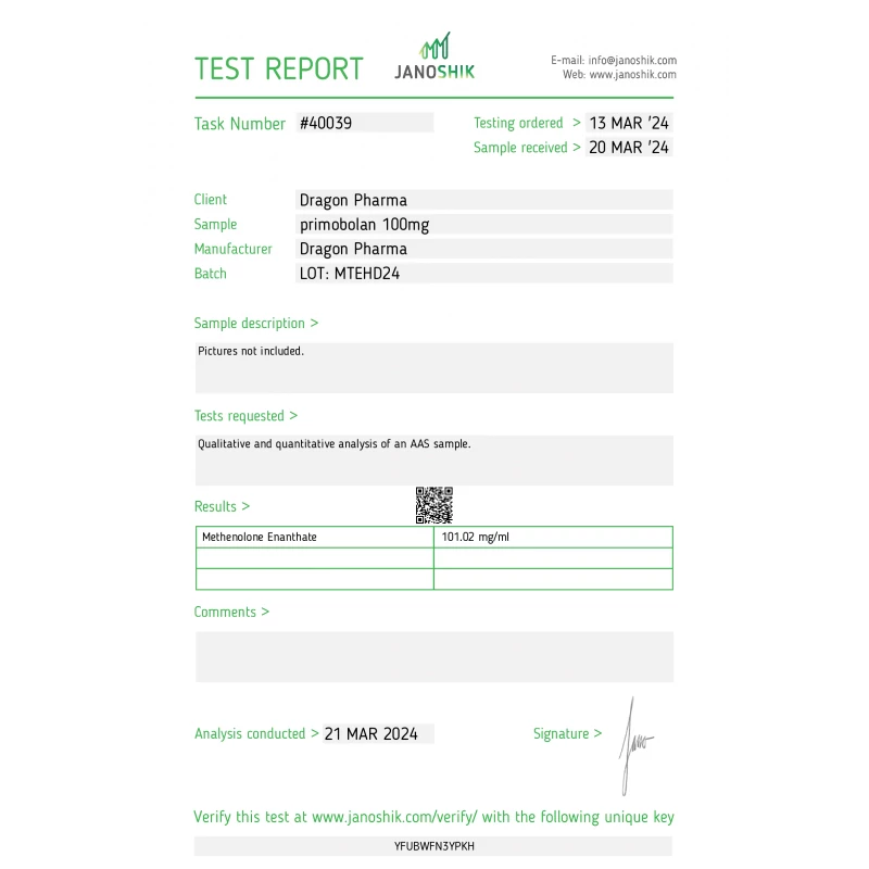 primobolan 100 lab quality results