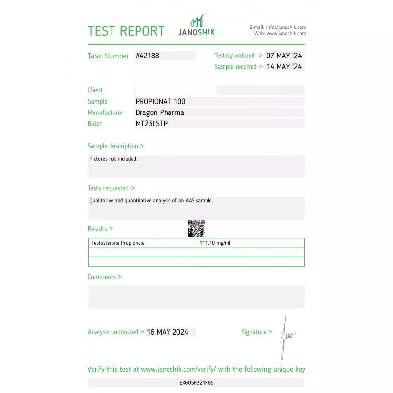 propionat 100 lab quality results