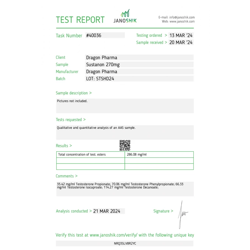 sustanon 270 lab quality results