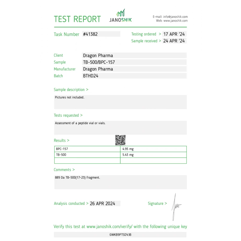 tb 500/bpc 157 lab quality results