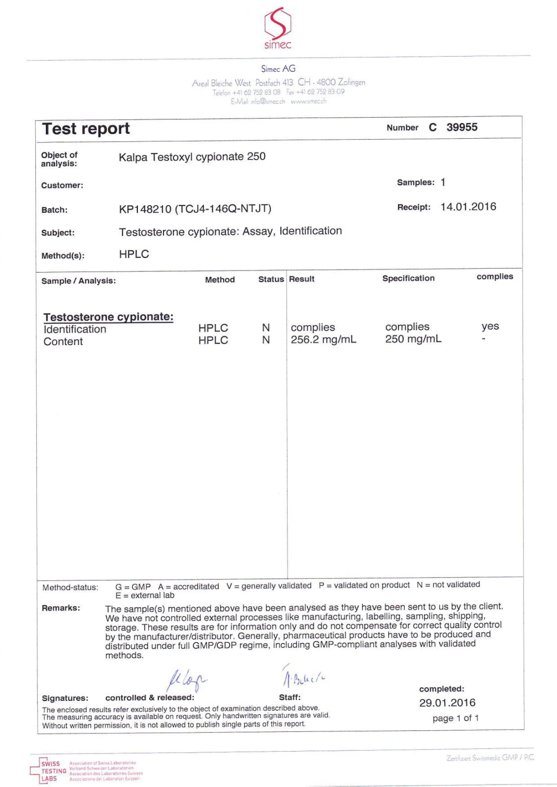 testoxyl cypionate lab quality results