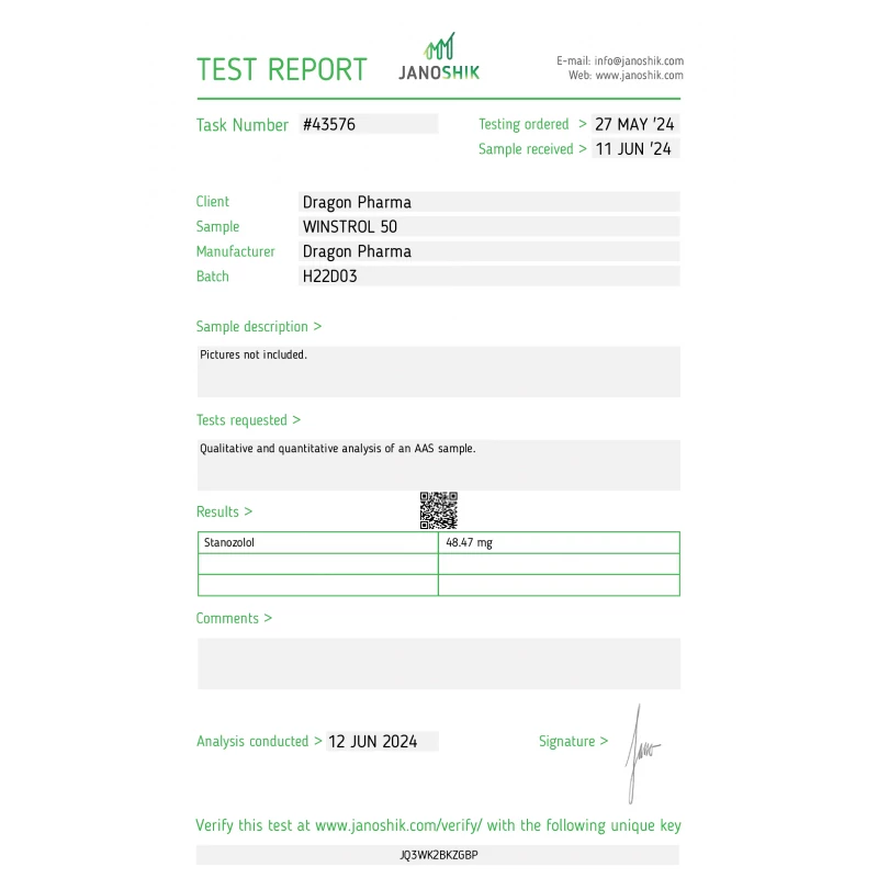 winstrol 50 lab quality results